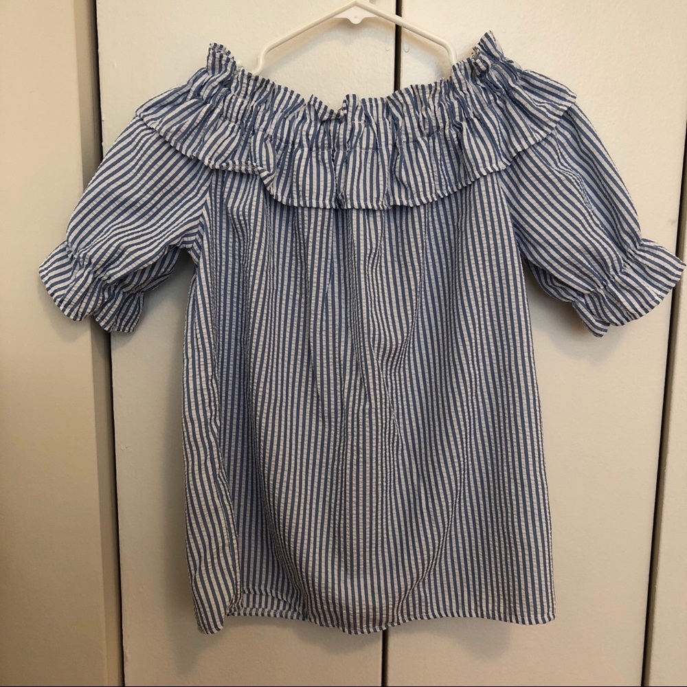 Striped off-shoulders top - Picture 3 of 7